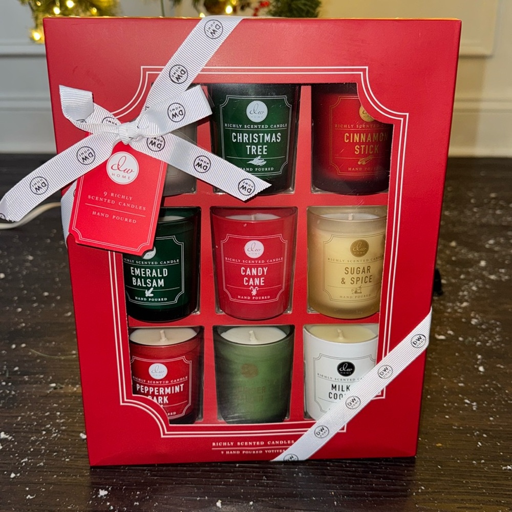 Holiday Christmas Home Hand Poured 9 Richly Scented Votives Candles Gift Set